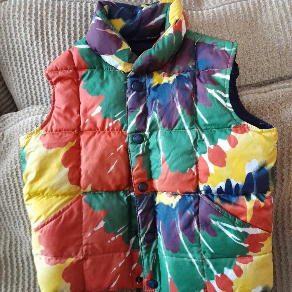 Lands' End Kids Tie Dye Down Vest size 4